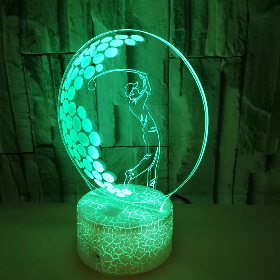 3D acrylic night light in black or crack design with touch and remote control, 3W LED for home corridors