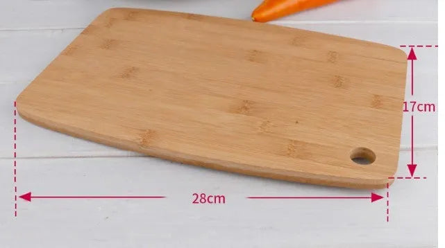 Square Moso bamboo kitchen cutting board with antibacterial protection, 28cm by 17cm