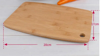 Square Moso bamboo kitchen cutting board with antibacterial protection, 28cm by 17cm