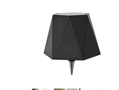 Wireless LED desk lamp in black tricolour finish, bottle-shaped with detachable base and touch control for 2000mAh powered lighting