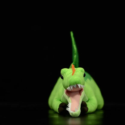 Green Spinosaurus plush toy doll measuring 45cm from mouth to tail