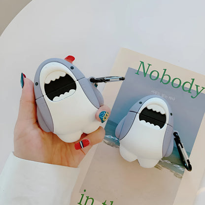Shark fin design silicone cover for AirPods 1 and 2 wireless earphone cases