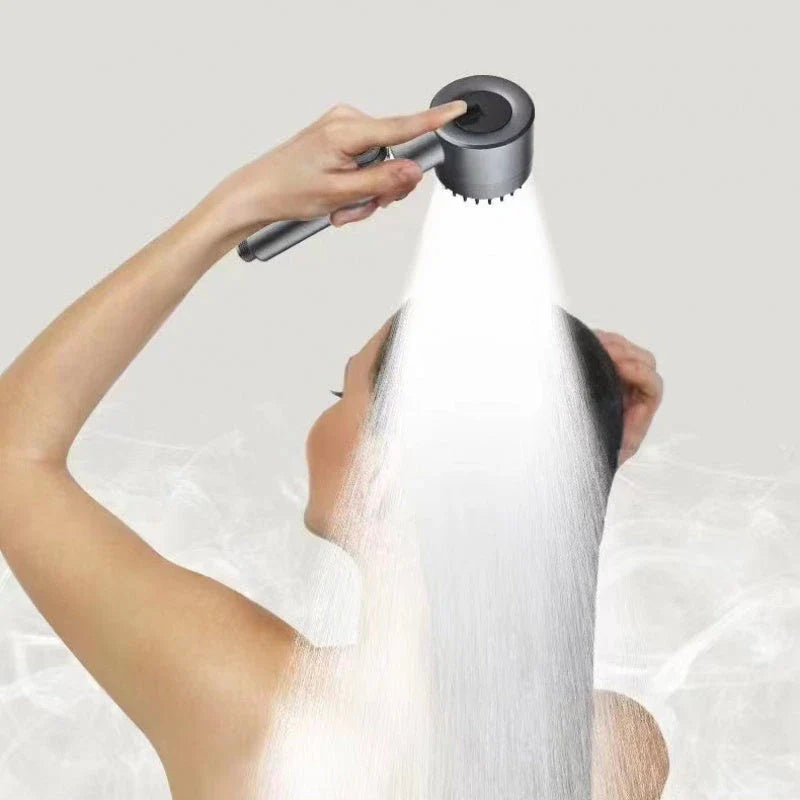 Premium multi-function shower head with rainfall and massage modes, made of durable ABS material and featuring a built-in water filter.