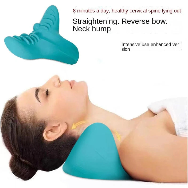 Cervical Spine Massage Pillow in blue, designed for neck pain relief and proper cervical curvature support