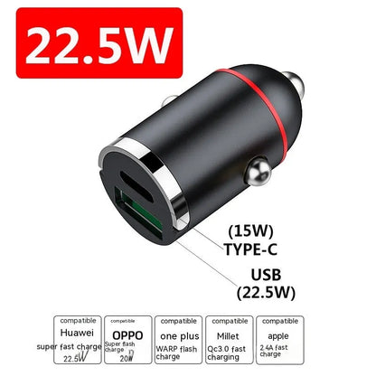 Black 200W car charger with zinc alloy housing and USB port for vehicle charging