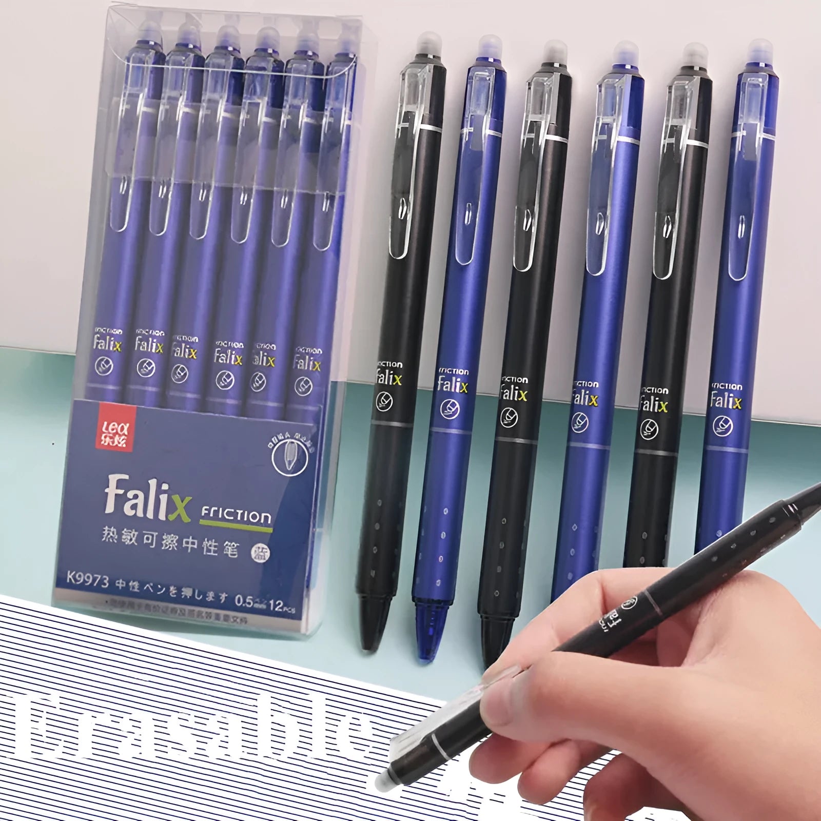 Hot Erasable Push Gel Pen with 0.5mm stainless steel nib and plastic shell.