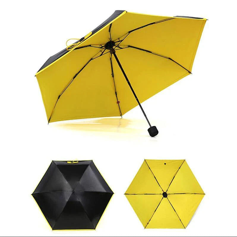 Compact, foldable umbrella in various colours offering premium weather protection and UV shielding