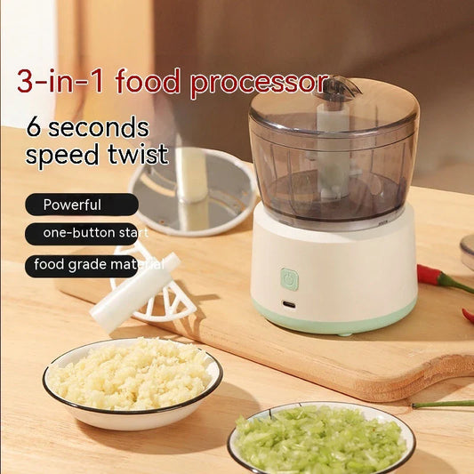 Versatile Electric Mini Food Chopper for Quick Meal Preparation with Powerful Motor, Anti-Slip Design, and Transparent Cup