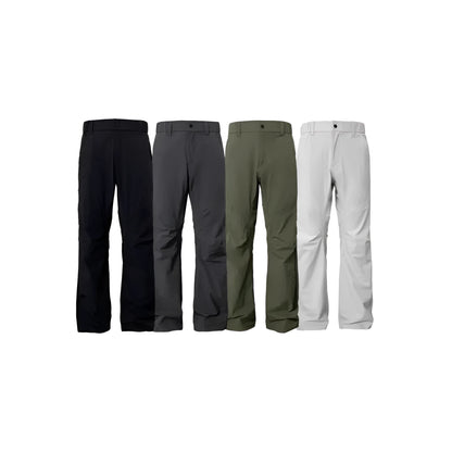 Men's straight leg casual trousers in army green with a mid waist and elasticated back.