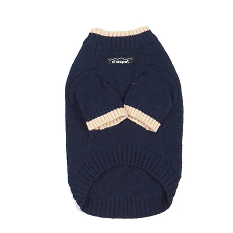 British style wool pet sweater with contrast colour two-leg design for dogs and cats