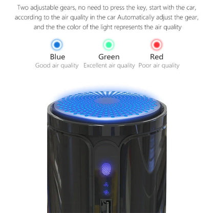 Compact car air purifier with HEPA technology in various colours