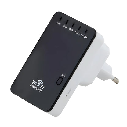 Compact white 300Mbps Wireless-N mini router with two LAN ports and WPS button
