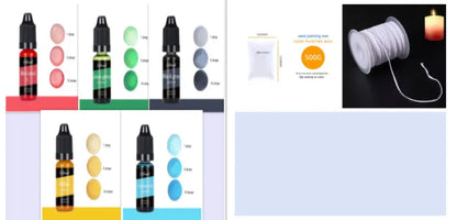 DIY candle and soap pigment concentrate set with 30 colour options in 10ml bottles