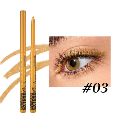 Set of 12 colourful gel glitter eyeliner pencils with matte metallic pearl finishes in waterproof smudgeproof formula