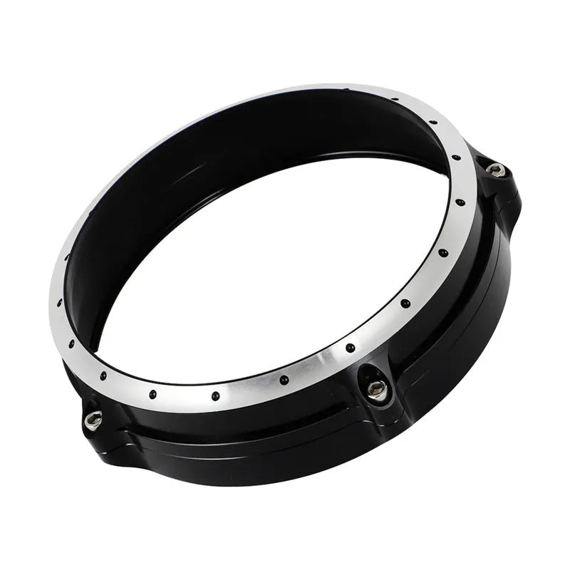 Black CNC aluminium headlight cover for BMW R Nine T Scrambler motorcycle 2014-2017