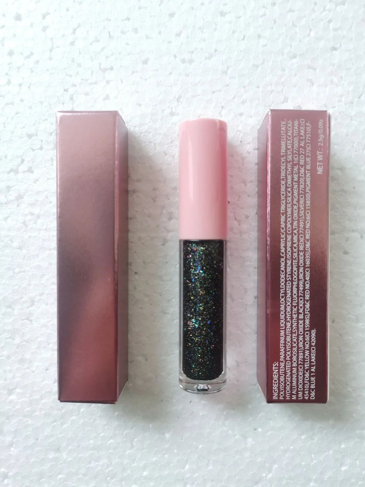 15 Colour Laser Lip Lacquer tubes showing waterproof formula with laser powder technology