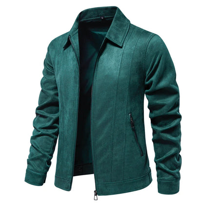 Men's stylish suede lapel zipper jacket for autumn and winter in various colours