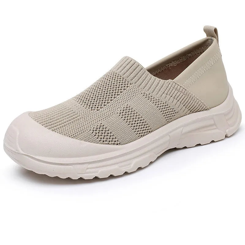 Women's black one pedal slip-on shoes with breathable cloth upper and PVC sole