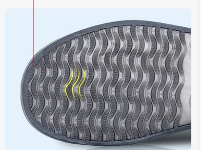 White high-top PVC waterproof shoe cover for women, shown on a foot.