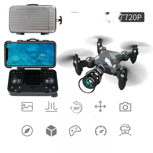 Foldable mini UAV drone with luggage storage box and aerial photography capabilities
