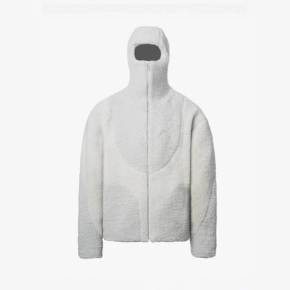 Men's hooded sweatshirt jacket with patchwork design in classic colors