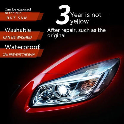 100ml bottle of clear car headlight restoration liquid for plastic lens cleaning.