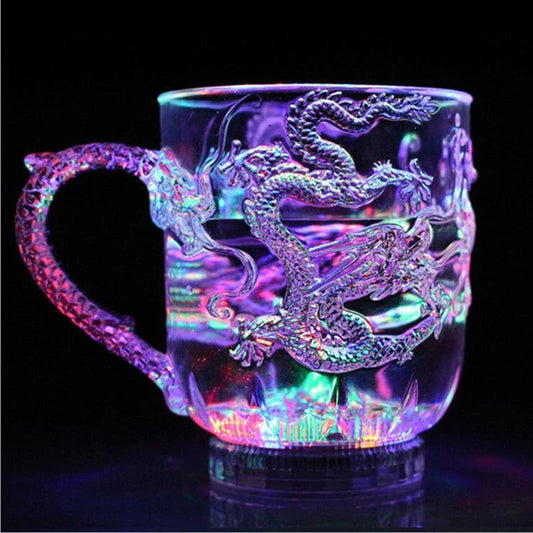 Enchanting color-changing illuminated wine glass with built-in LED module for mesmerizing glow