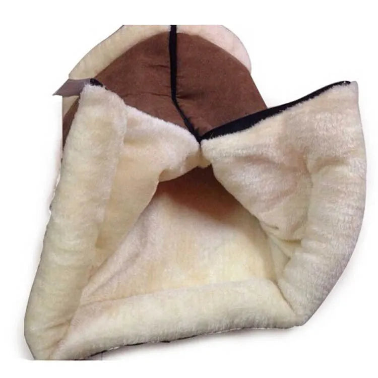 Brown cat tunnel 90cm by 57cm with suede and plush fabric, spray cotton filling and rustling paper