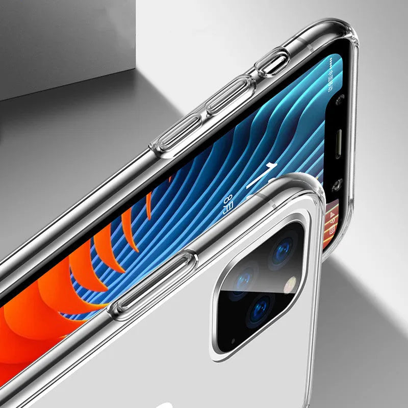 Transparent ultra-thin TPU phone case for iPhone back cover with shatter-resistant design