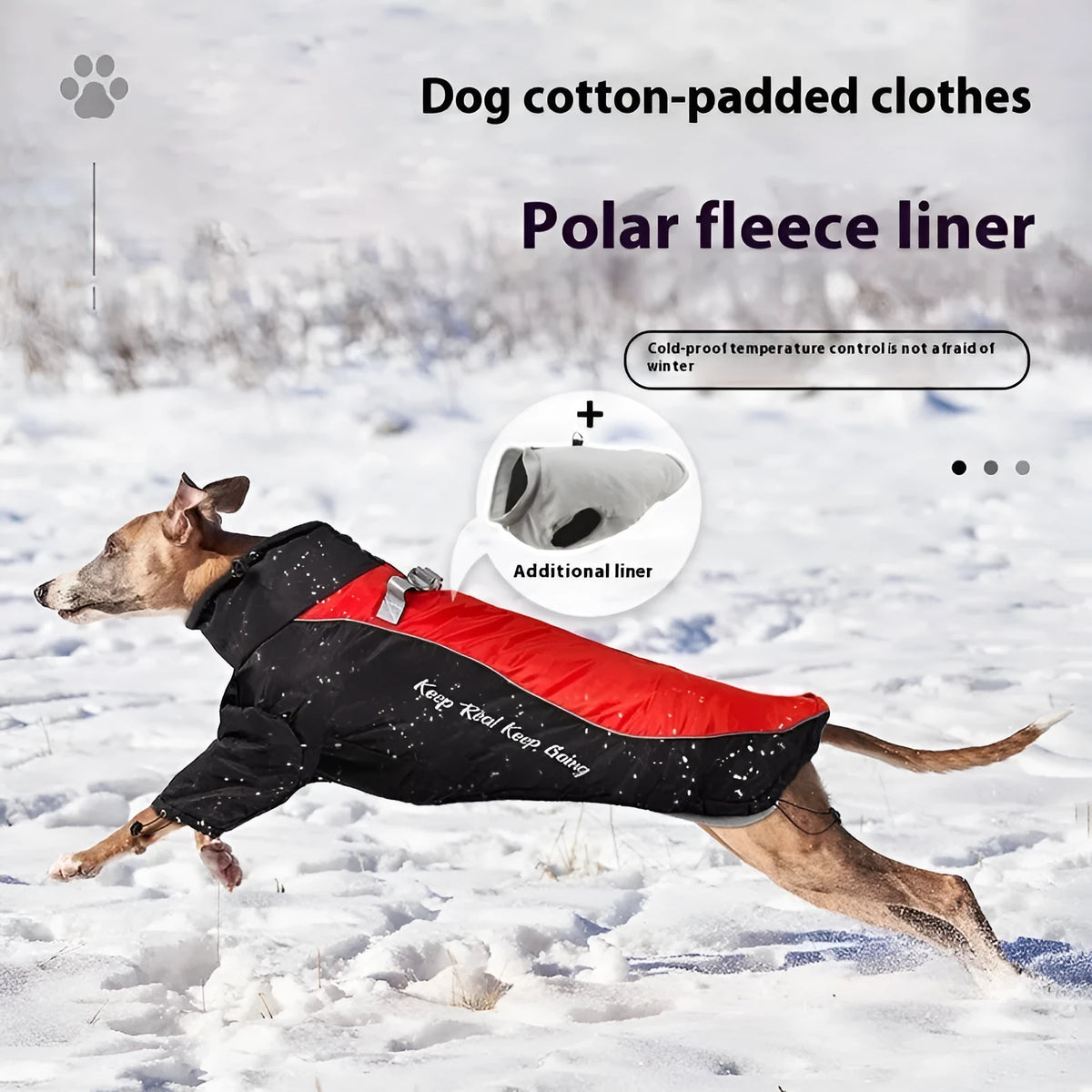 Polar fleece liner dog jacket with separate inner liner in multiple colour options for cats and dogs