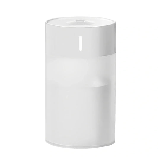 Pearl white columnar ultrasonic humidifier, 140x70mm, USB powered for car and bedroom aromatherapy mist