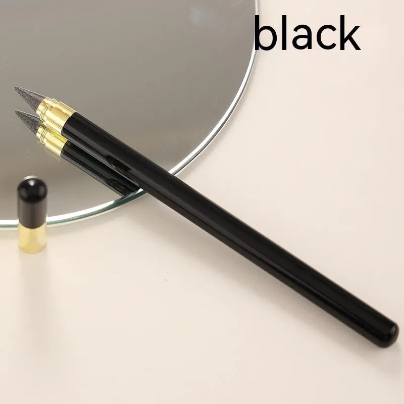 Transparent acrylic eternal pencil with alloy writing tip shown in multiple colour options