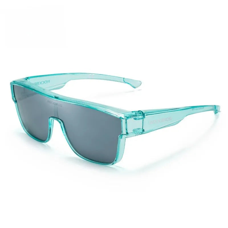 Cycling goggles with polarised lenses and large frame in various colour options