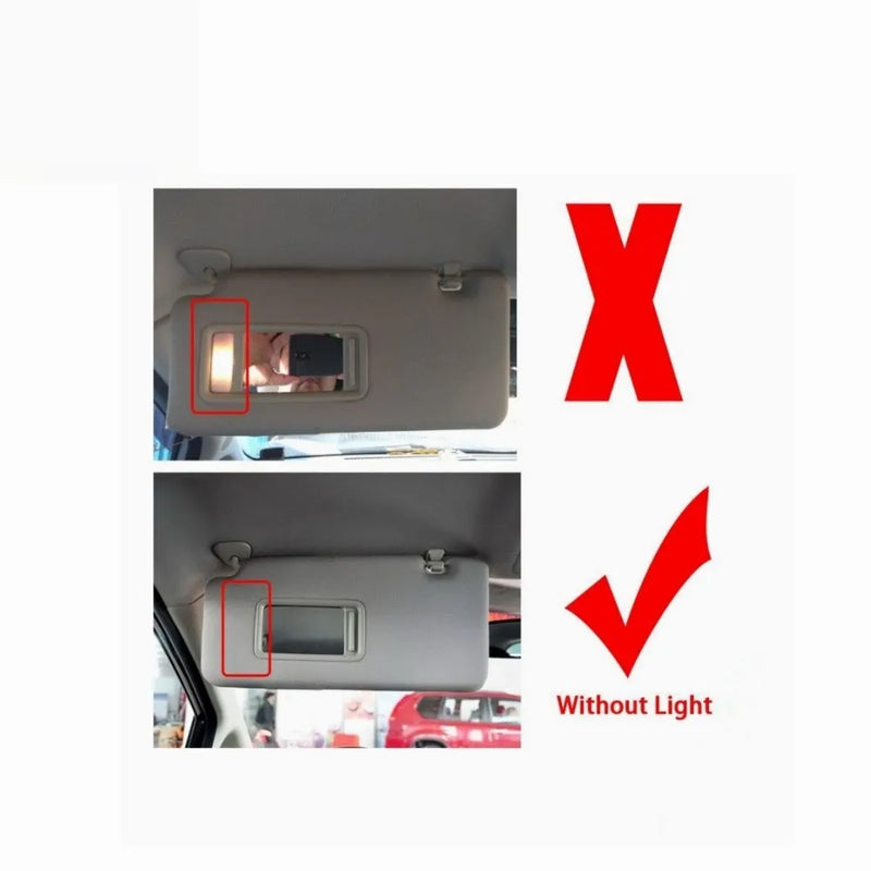 Sun visor with built-in cosmetic mirror suitable for Nissan Lida 2005-2012, beige left and right side replacements, dimensions 43x23x8 cm, direct-fit dashboard accessory with vanity mirror