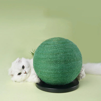 Cactus-shaped cat scratching ball with sisal rope for nail health