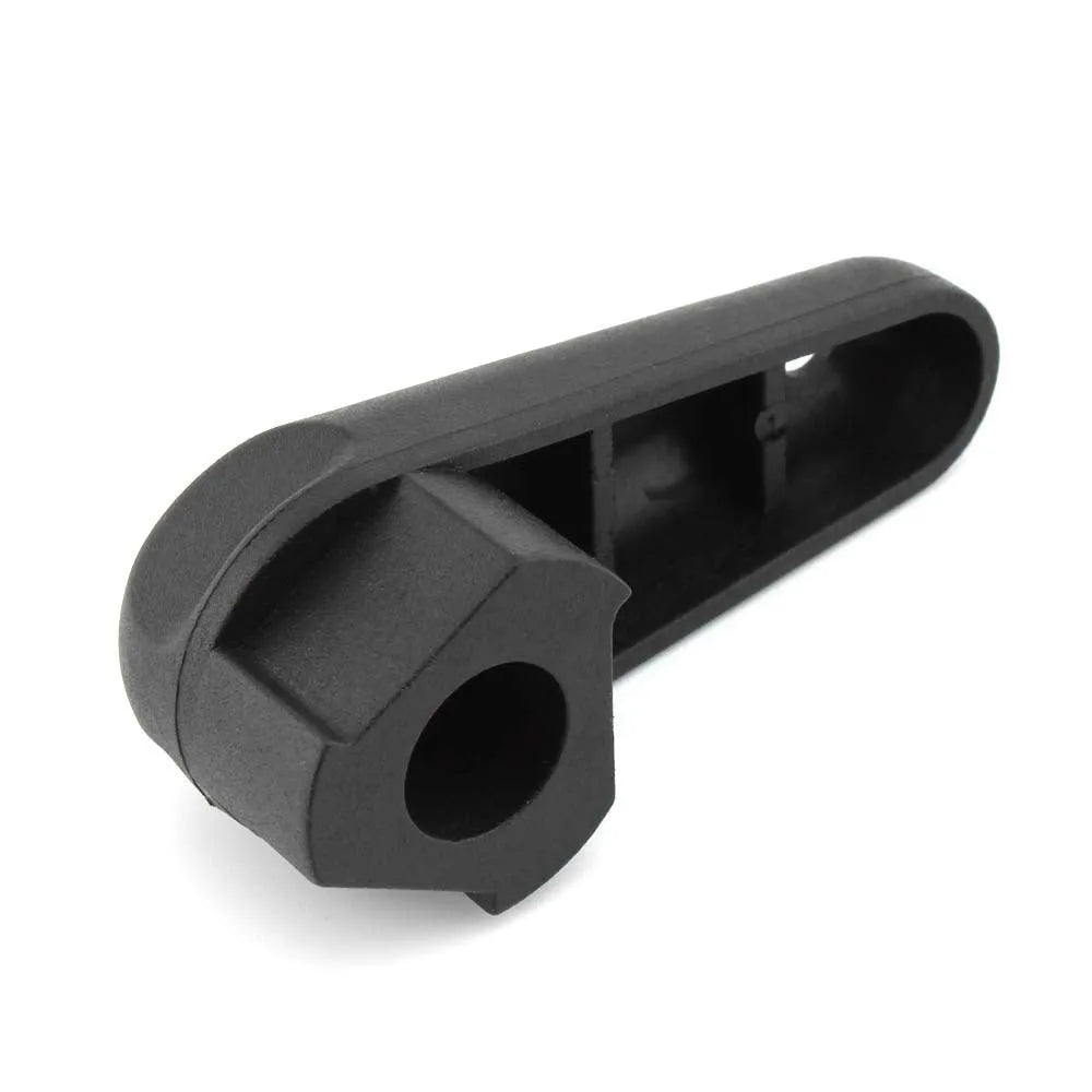 Black nylon quick-release wrench for BMW motorcycle oil cap on white background