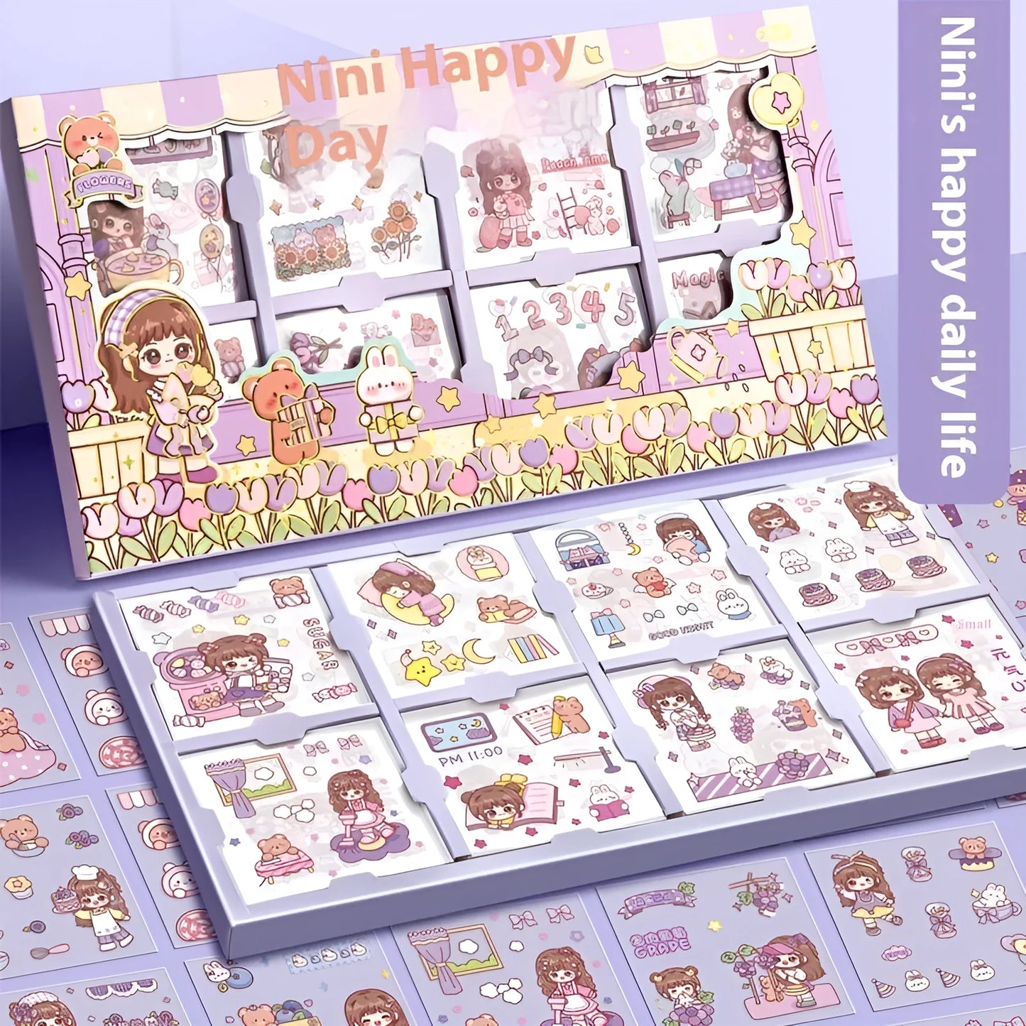 Sticker Goo card notebook with children's stickers in five colourful theme designs