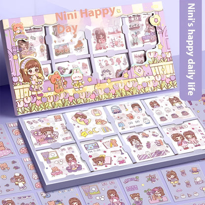 Sticker Goo card notebook with children's stickers in five colourful theme designs