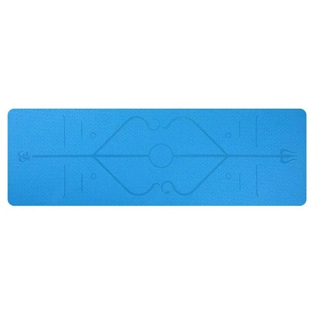 Eco-friendly non-slip TPE yoga mat with position lines for beginners