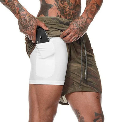 Premium compression shorts with pockets for men, perfect for gym and casual wear