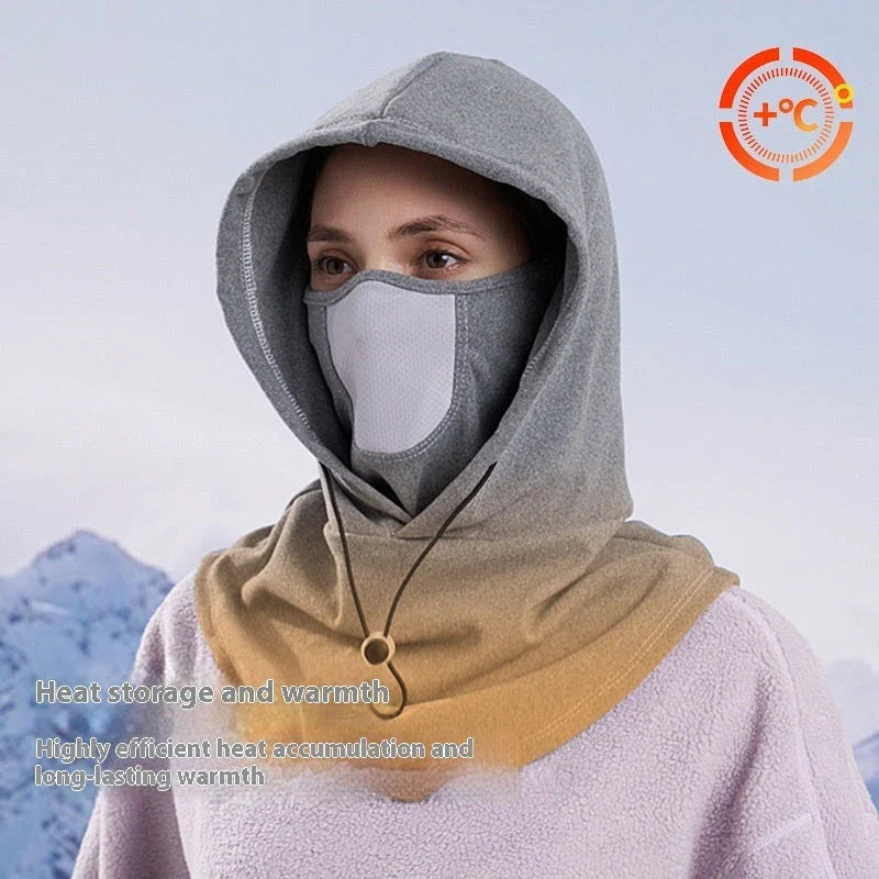 Premium insulated face mask with 360-degree coverage and adjustable drawstring closure for cold weather sports and outdoor activities