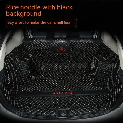 Custom-fitted TPE XPE boot liner with 3D edging for Mitsubishi Outlander SUV.