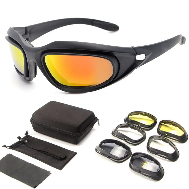 Tactical sports sunglasses with polarized lenses for outdoor cycling