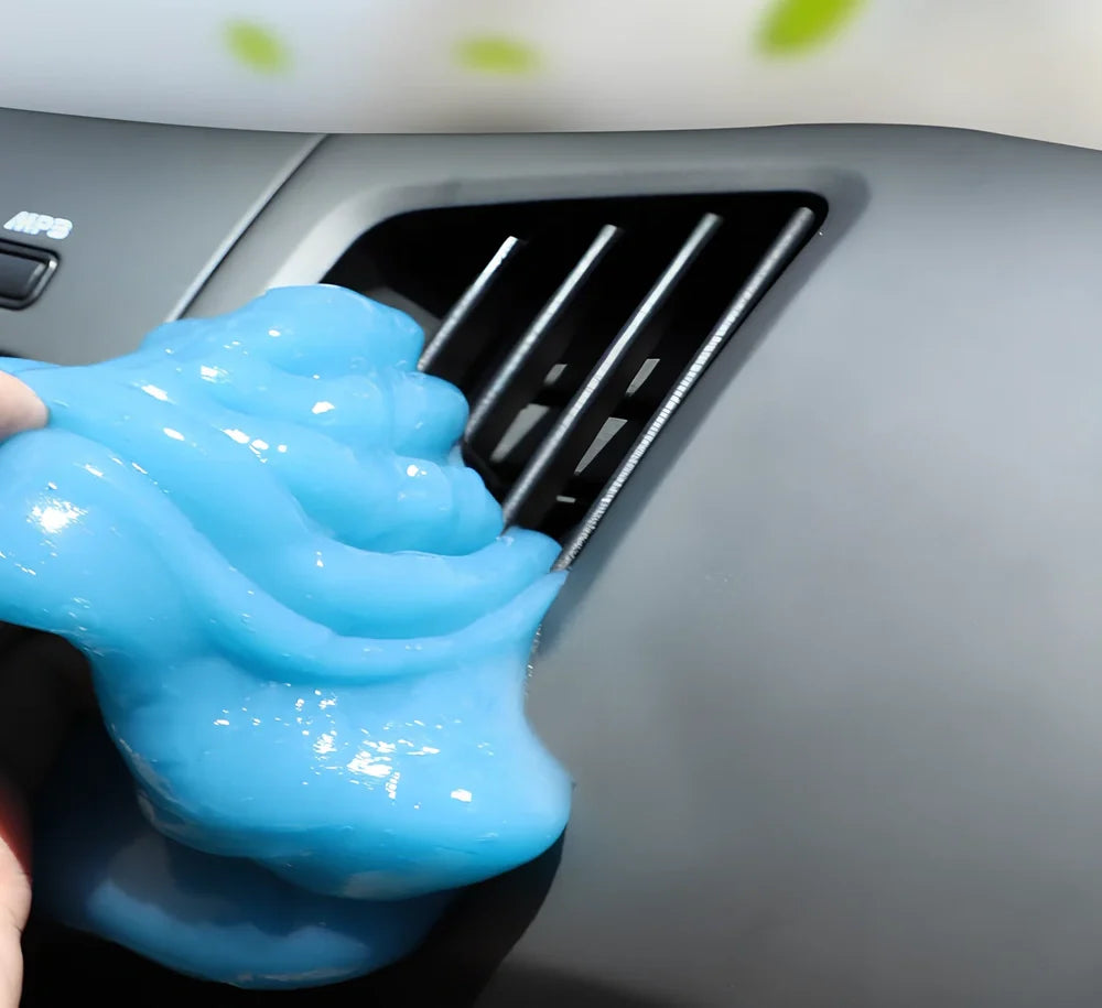 Blue vehicle soft glue gap cleaner tool, 200g box, 7cm height for removing debris from car crevices
