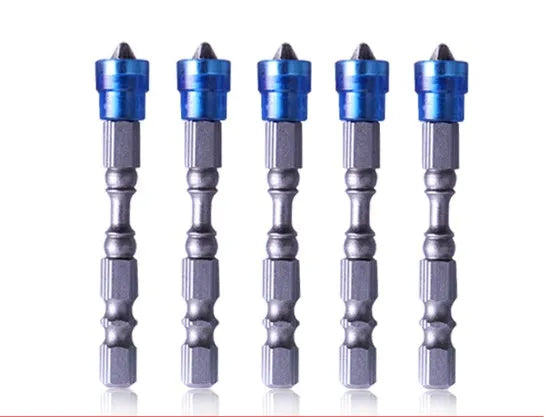 Magnetic driver drill bit with 6.35mm hex shank, 65mm length, 10mm head, chrome vanadium steel, blue colour