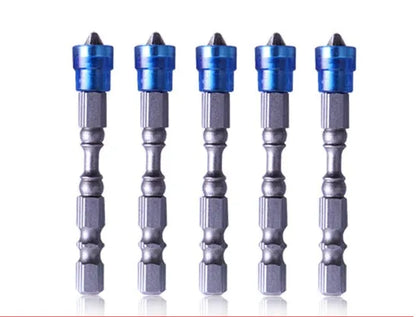 Magnetic driver drill bit with 6.35mm hex shank, 65mm length, 10mm head, chrome vanadium steel, blue colour