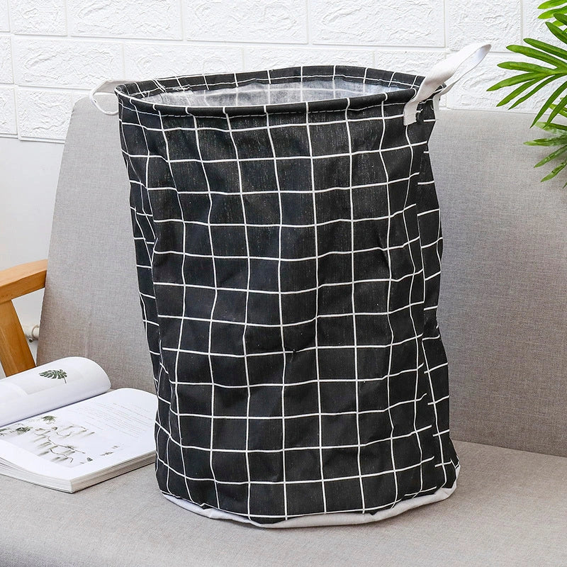 European style cotton linen laundry basket with various designs for home organisation