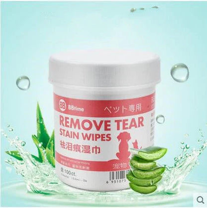 Premium cat grooming wipes for removing tear stains and facial impurities