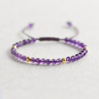 Crystal geometric bracelet with elastic rope adjustable construction for women