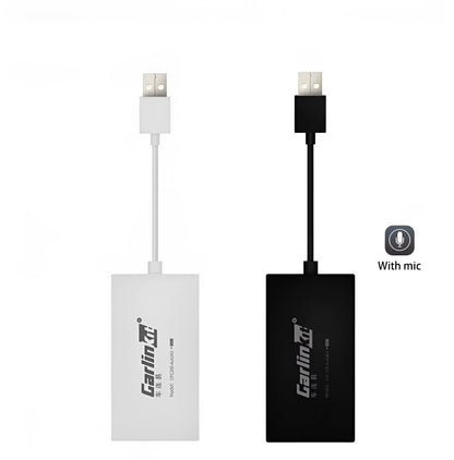 Black wireless CarPlay USB dongle for Android car stereo iPhone connectivity